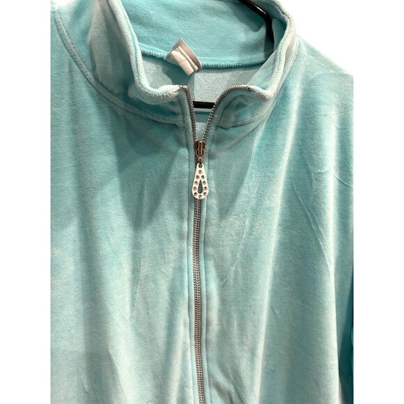 Can Do Fashions Womens Light Blue Full Zip Collared Jacket SZ Small - Picture 4 of 8